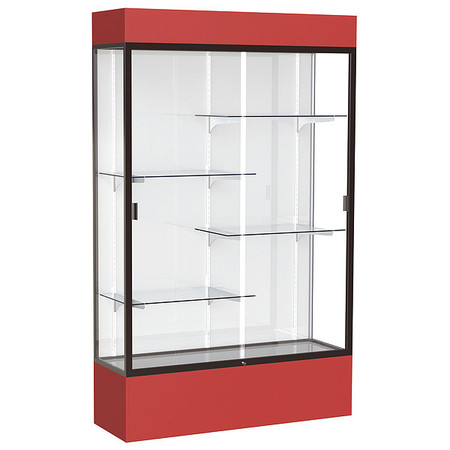 GHENT Lighted Floor Display Case 48x80x16, White 3174WB-BZ-RD