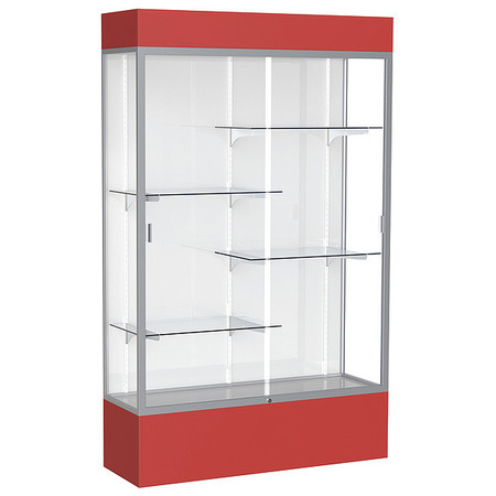 GHENT Lighted Floor Display Case 48x80x16, White 3174WB-SN-RD