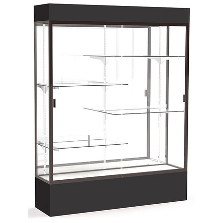 GHENT Lighted Floor Display Case 60x80x16, Mirror, Bronze 3175MB-BZ-BK