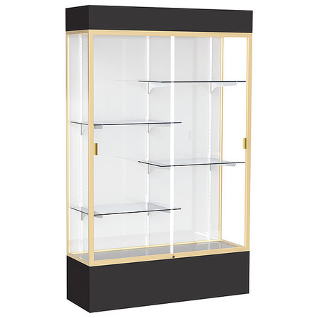 GHENT Lighted Floor Display Case 48x80x16, White 3174WB-GD-BK