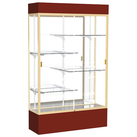 GHENT Lighted Floor Display Case 48x80x16, Mirror 3174MB-GD-MN