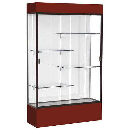 GHENT Lighted Floor Display Case 48x80x16, White 3174WB-BZ-MN