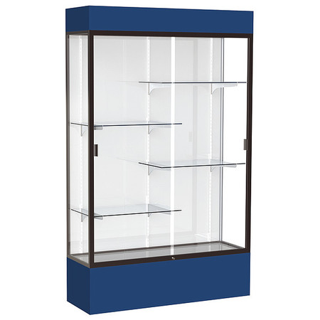 GHENT Lighted Floor Display Case 48x80x16, White 3174WB-BZ-NY
