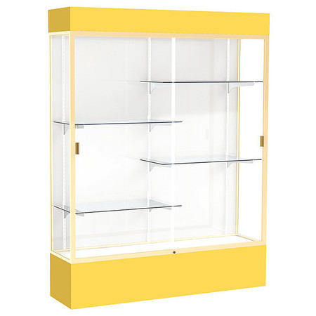 GHENT Lighted Floor Display Case 60x80x16, White, Champange 3175WB-GD-GR