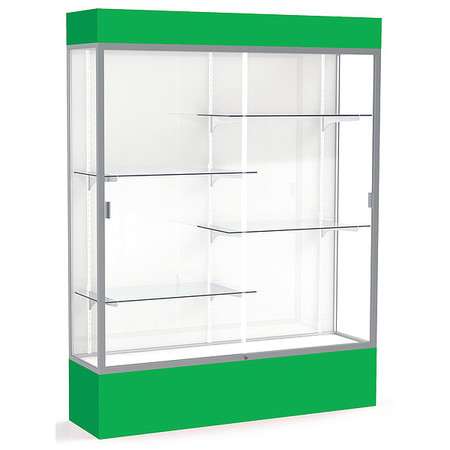 GHENT Lighted Floor Display Case 60x80x16, White, Satin 3175WB-SN-KG