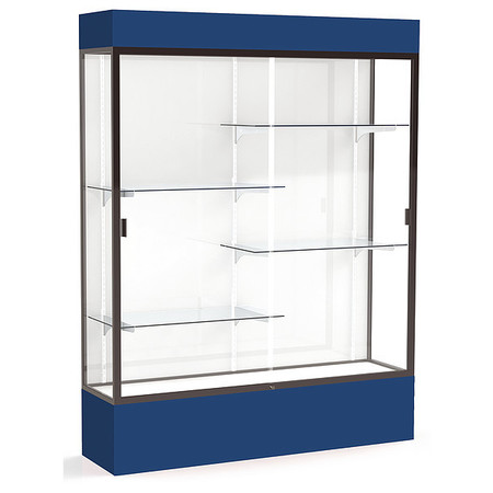 GHENT Lighted Floor Display Case 60x80x16, White, Bronze 3175WB-BZ-NY