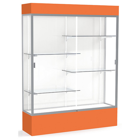 GHENT Lighted Floor Display Case 60x80x16, White, Satin 3175WB-SN-OR