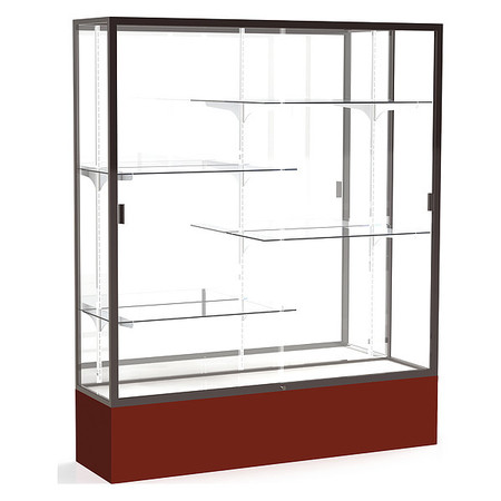 GHENT Spirit Floor Display Case 60x72x16, Mirror, Bronze 375MB-BZ-MN