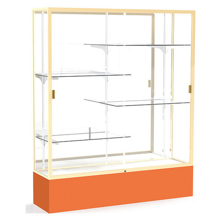 GHENT Spirit Floor Display Case 60x72x16, Mirror, Champange 375MB-GD-OR