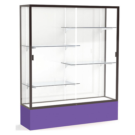 GHENT Spirit Floor Display Case 60x72x16, White, Bronze 375WB-BZ-PE