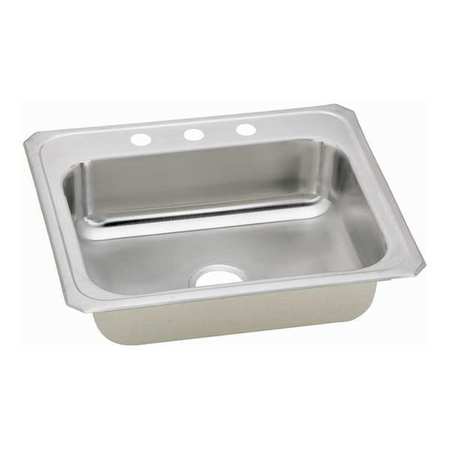 ELKAY Bar Sink, Drop-In Mount, 4 Hole, Brushed Satin Finish CR25224