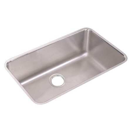 ELKAY Sink, Undermount Mount, 0 Hole, Lustrous Satin Finish ELUH281610