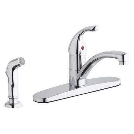 ELKAY Lever Handle, Residential / Commercial 4 Hole Sink, SS, 2 Bowl, 33"x22, Faucet 3 Hole LK1001CR