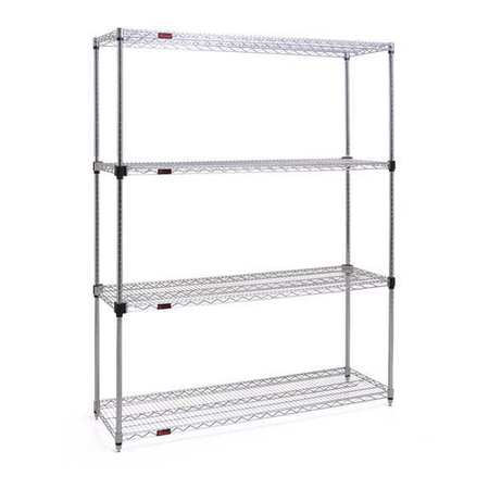 EAGLE GROUP Wire Shelving Unit, 24"D x 36"W x 74"H, 4 Shelves, Silver, Finish: Stainless steel F2QA2-74-2436S