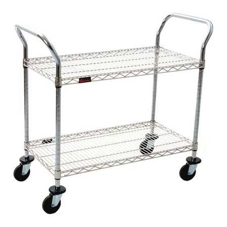 EAGLE GROUP Utility Cart, Stainless Steel, 2 Shelves, 500 lb EU2-2136S