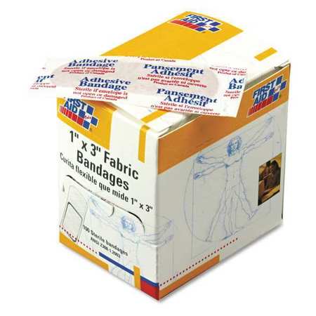 First Aid Only Fabric Bandages, 1x3", PK100 G-122