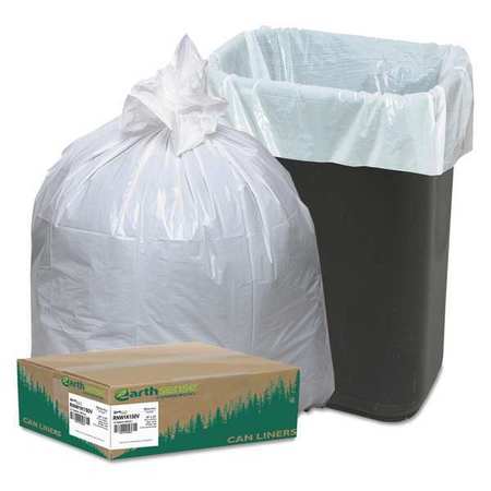 EARTHSENSE COMMERCIAL 13 gal Trash Can Liners, 24 in x 33 in, Extra Heavy-Duty, 0.85 mil, White, 150 PK RNW1K150V