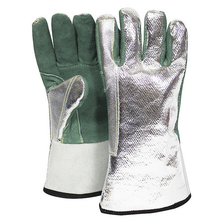 NATIONAL SAFETY APPAREL Aluminized Gloves, 285F, 13", PR DJXGSP382-NR