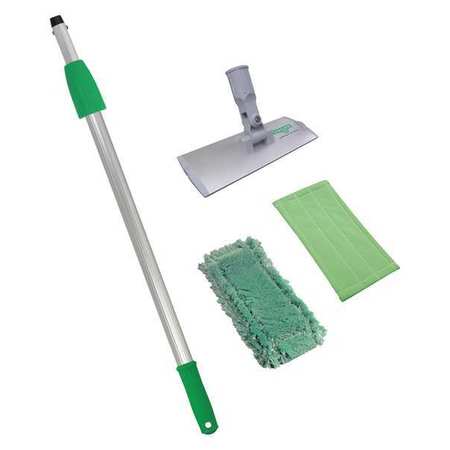 UNGER SpeedClean Starter Kit, Slide On Connection, Green, Microfiber WNK04