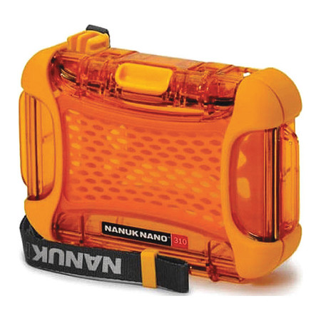 NANUK CASES Orange Micro Case, 5.9"L x 4.3"W x 1.7"D 310-0003
