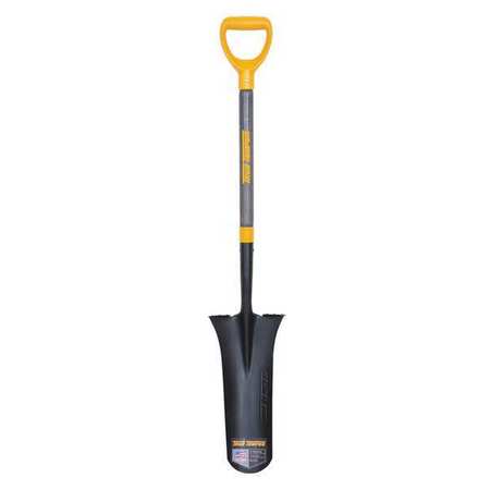 TRUE TEMPER Drain Spade Shovel, Steel Blade, 24 in L Hard Wood Handle 2540700