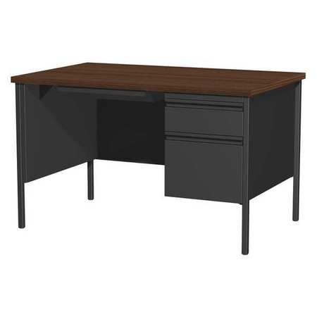Hirsh 30 X 48 Single Pedestal Office Desk Black Walnut 20092