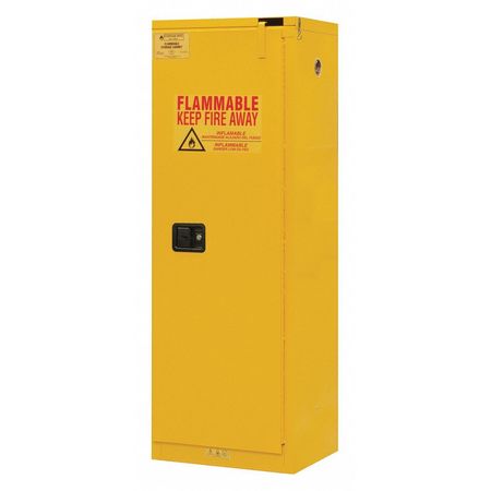 Durham Mfg Flammable Safety Cabinet, Self Close, 22 gal., Yellow 1022S-50