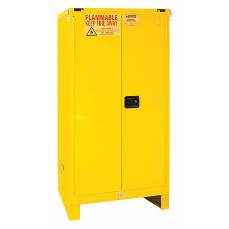 Durham Mfg Flammable Safety Cabinet, Self Close, 60 gal., Yellow, Legs 1060SL-50