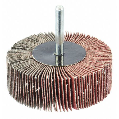 Zoro 3" Mounted Flap Wheel, 1/4" Threaded Shank, 80 Grit, Aluminum Oxide G5882880