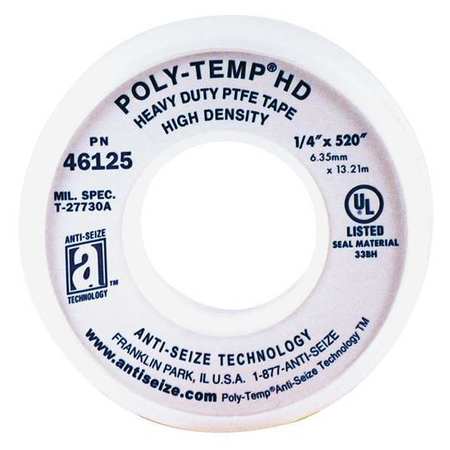 Anti-Seize Technology White Heavy Duty PTFE Tape, 1/4"X 52" 46125