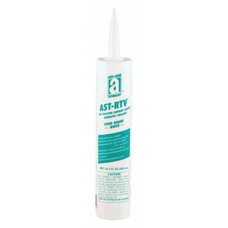 ANTI-SEIZE TECHNOLOGY Adhesive/Sealant/Instant Gasket, 10.3oz., 10.3 oz., White, Temp Range -75 to 450 Degrees F 27110