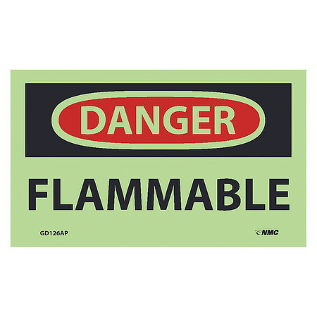 NMC Danger Flammable Label, Pk5, GD126AP GD126AP