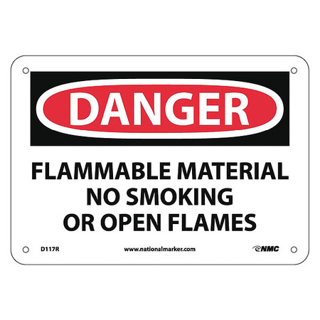 NMC Danger Flammable Material Sign, D117R D117R