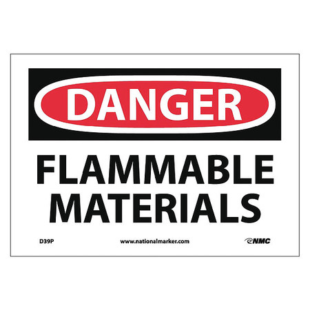 NMC Danger Flammable Materials Sign, D39P D39P