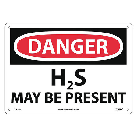 NMC Danger H2S May Be Present Sign, D282AB D282AB
