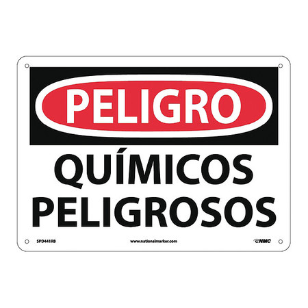 NMC Danger Hazardous Chemicals Sign - Spanish, SPD441RB SPD441RB