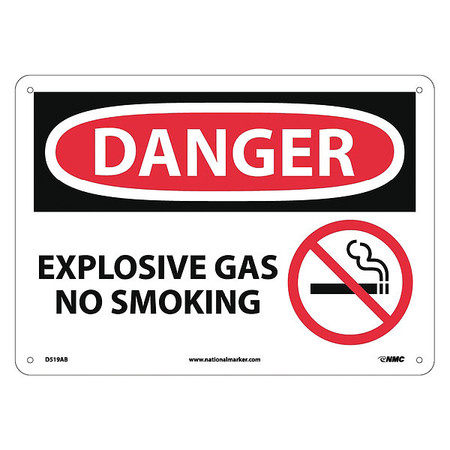 NMC Danger Explosive Gas No Smoking Sign, D519AB D519AB