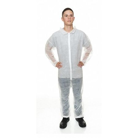 INTERNATIONAL ENVIROGUARD Polypropylene Coverall, 3XL, White, PK25, 3XL, White 2012