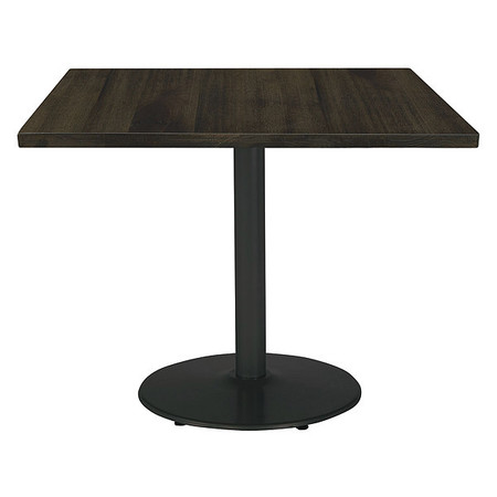 KFI Square Wood Table, Espresso/Black, 42"x42"x29", 42" W, 42" L, 29" (Cafe Height) H, Wood Top, Espresso T42SQ-B1922BK-LFT-ES