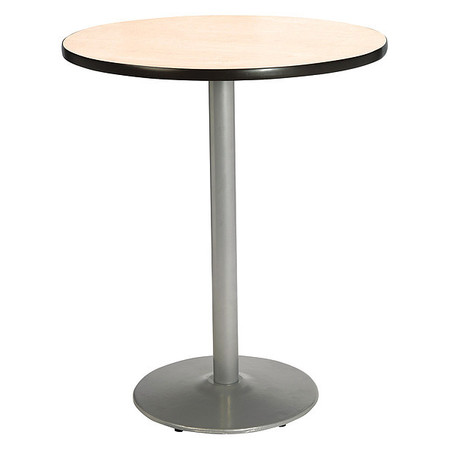 KFI Round KFI Natural 42in Breakroom Table with Round Silver Base, Natural, 42 W, 42 L, 42 H, Natural T42RD-B1922SL-38-NA