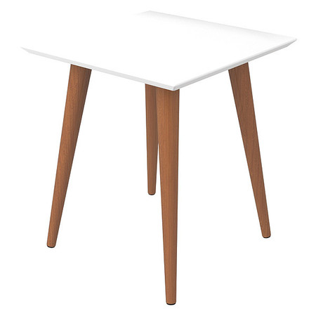 MANHATTAN COMFORT Square Utopia High Square End Table in White Gloss, 17.32 W, 17.32 L, 19.68 H, MDF Top, White Gloss 89351
