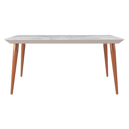 Manhattan Comfort Rectangle Utopia 62.99" Dining Table in Off White and Maple Cream, 62.99 W, 35.43 L, 30.31 H 107452