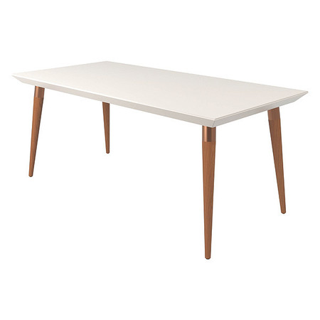Manhattan Comfort Rectangle Utopia 70.86" Dining Table in Off White and Maple Cream, 70.86 W, 35.43 L, 30.31 H 107552