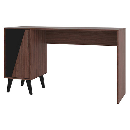 MANHATTAN COMFORT Office Desk, 17.51" D, 53.14" W, 30.11" H, Dark Brown 134AMC158