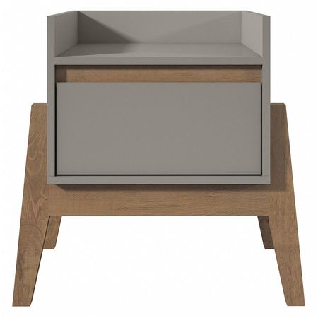 Manhattan Comfort Full Extension Drawer, Nightstand, Grey 350755