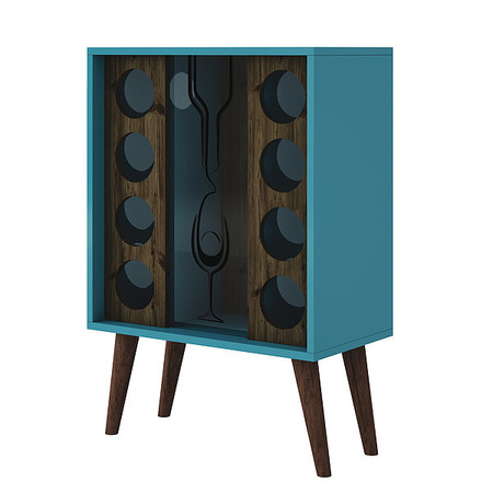 Manhattan Comfort Wine Cabinet, 8 Bottle, Display, Aqua 109AMC156