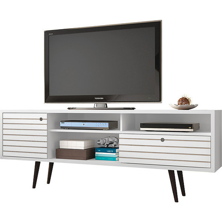 MANHATTAN COMFORT TV Stand, Mid Century, White, 70.86" 202AMC6