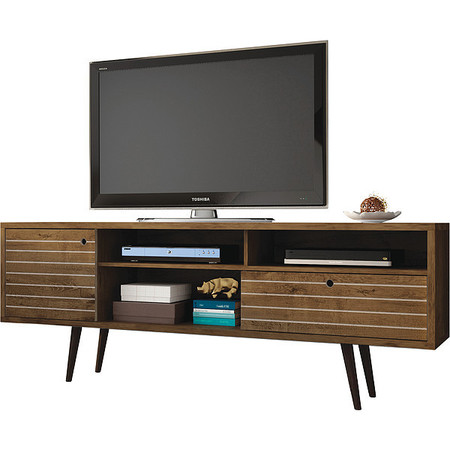 MANHATTAN COMFORT TV Stand, Mid Century, Brown, 70.86" 202AMC9