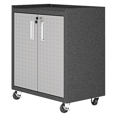 MANHATTAN COMFORT Garage Mobile Cabinet, 30.3 in W, Grey 3GMCC