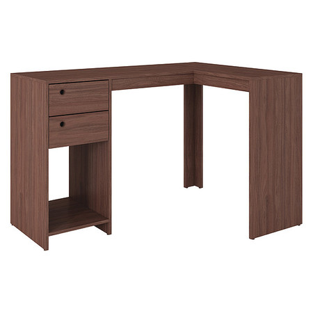 MANHATTAN COMFORT L Shaped Desk, 35.43" D, 50.39" W, 31.89" H, Brown, High Quality MDP 41AMC164